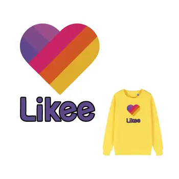 

Likee Heart Patches On Clothes Colorful Heat-Sensitive Stickers Diy Women T-Shirts Hoodies Ironing Transfers For Clothing Patch