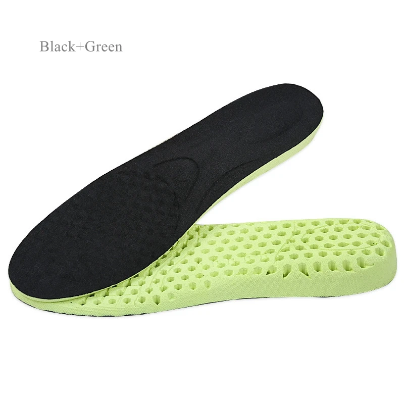 Black I Green Растягивающийся дышащий дезодорант Беговая Подушка стельки для ног мужские женские стельки для обуви подошва ортопедическая прокладка пены памяти - Цвет: Black I Green