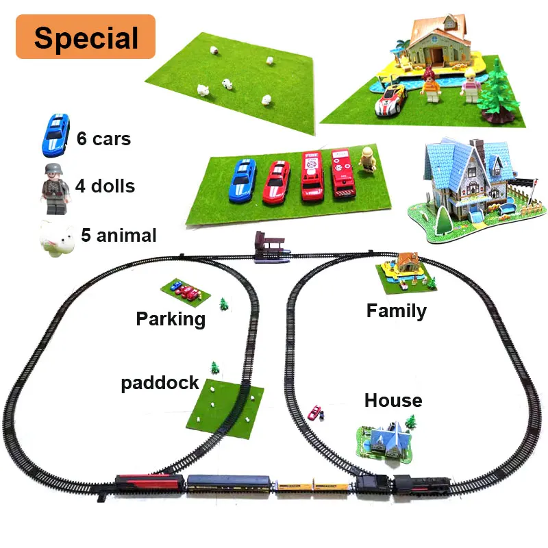 Детский игрушечный набор электрического поезда железнодорожные модели на