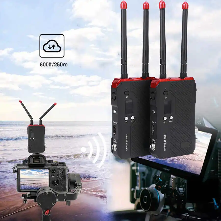 HDMI SDI CVW SWIFT 800Pro 800ft/250m 무선 이미지 전송 시스템, SDI 포트 US 플러그 100-240V
