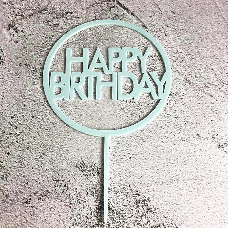 Новый акриловый торт на день рождения золотистый розовый круг Топпер для детей