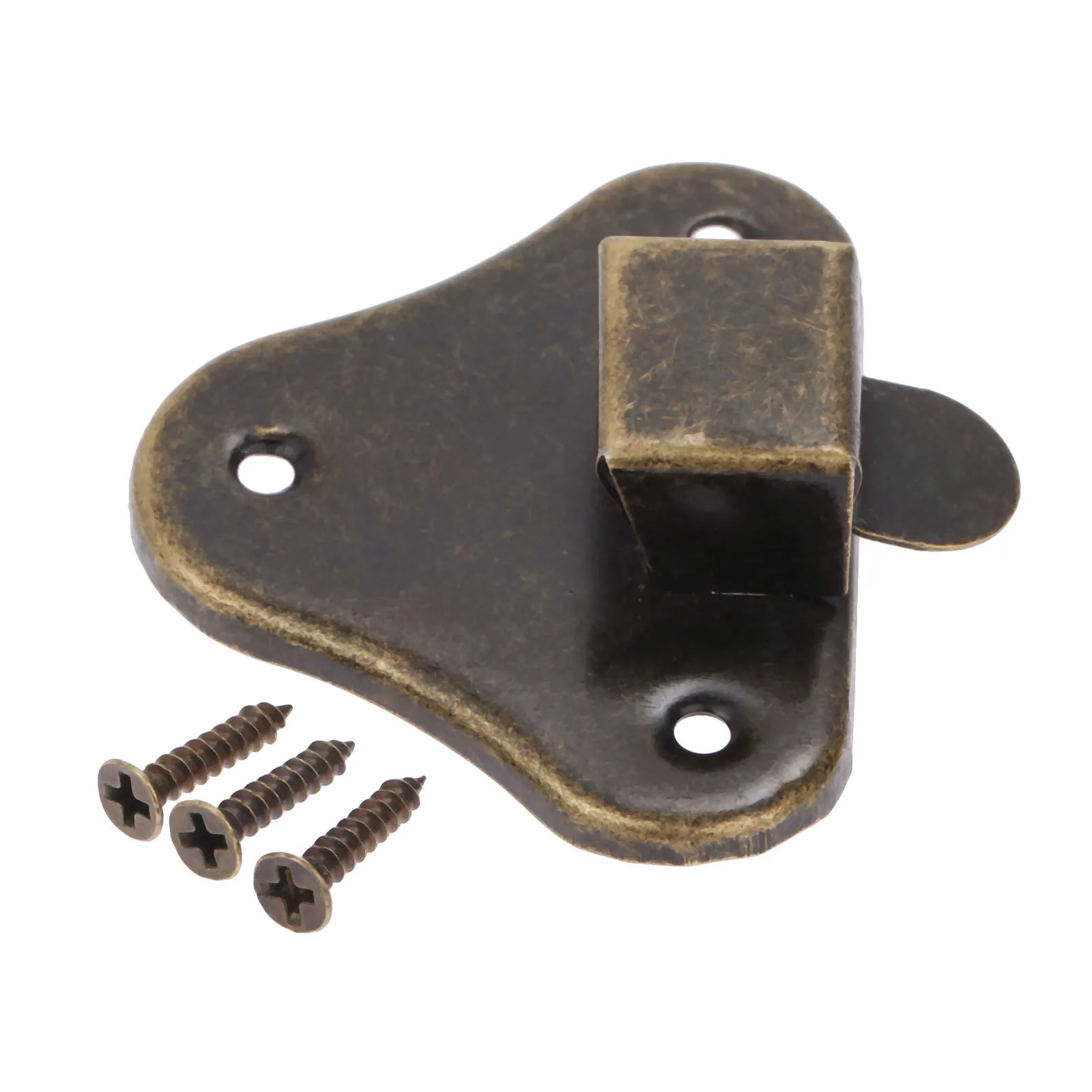 1set Antique Bronze Box Latch Hasp w/screws Jewelry Wood Box Decor Drawer Suitcases Iron Buckle Clasp Furniture 95*52mm Hardware