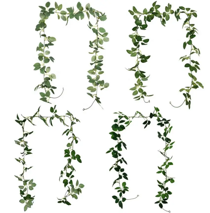 

5pcs Artificial Rose Leaves Ivy Vine For Flower Arrangem Plant Wall Wedding Arch Party Home Garden Hotal Office Bar Decorative