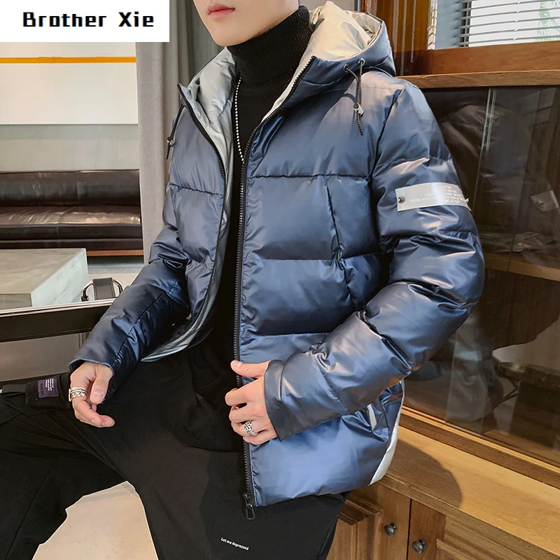 

Winter Jacket Men's Warm Thick Fashion Solid Color Parka Men Casual Hooded Coat Street Wild Loose Cotton Jacket Male Clothes