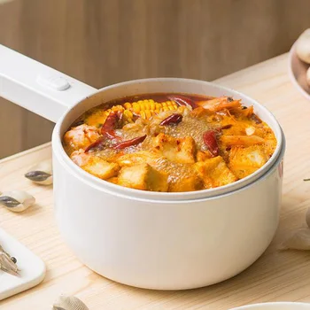 

Multifunction Electric Skillet Stainless Steel Hotpot Noodles Rice Cooker Egg Steamer Soup Cooking Pot MINI Heater Pan