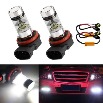 

2x H11 H8 LED Car Lights LED Bulbs DRL Fog Light Driving Lamp No Error For Mercedes Benz W211 W212 W164 W221