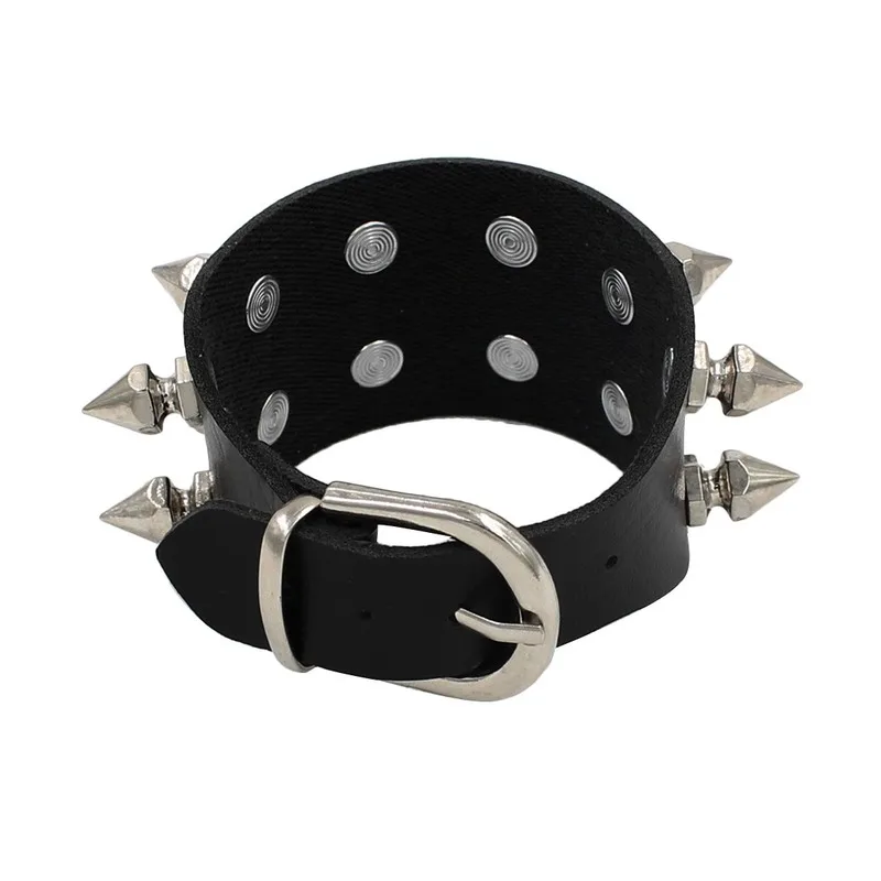Harajuku Exaggerated Punk Rock Non-mainstream PU Leather Bracelet Tapered Rivet Bracelet Bracelet Bracelet Belts For Women