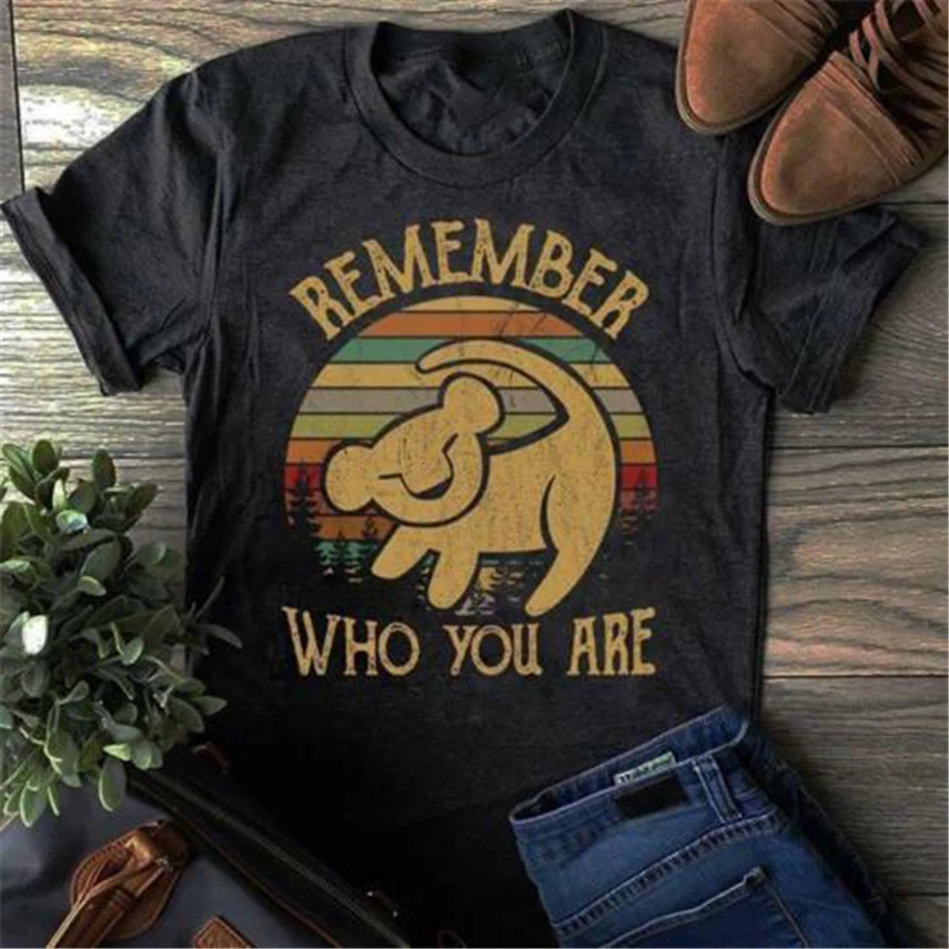 Simba Remember кто вы-винтажная Мужская черная футболка хлопковая M-6Xl стильная на заказ