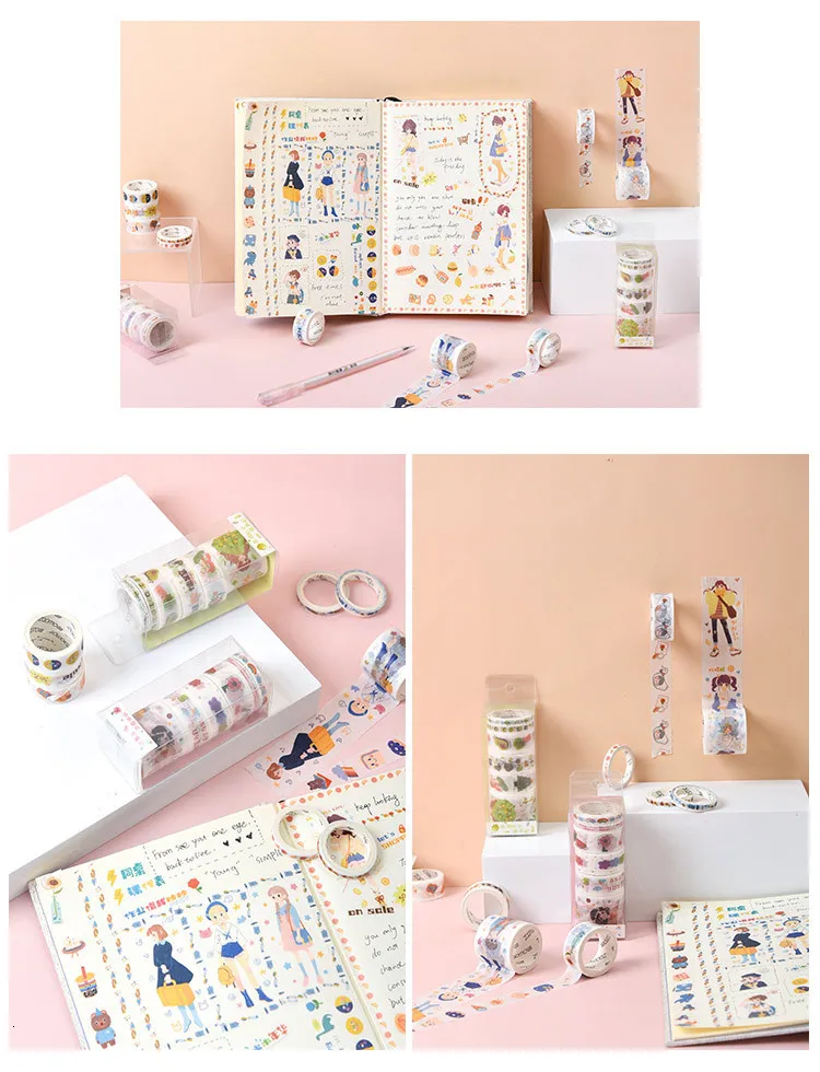 Креативный милый "Моя девочка" набор декоративного скотча Васи дневник DIY клейкая маскирующая Лента Скрапбукинг наклейки канцелярские принадлежности 024089