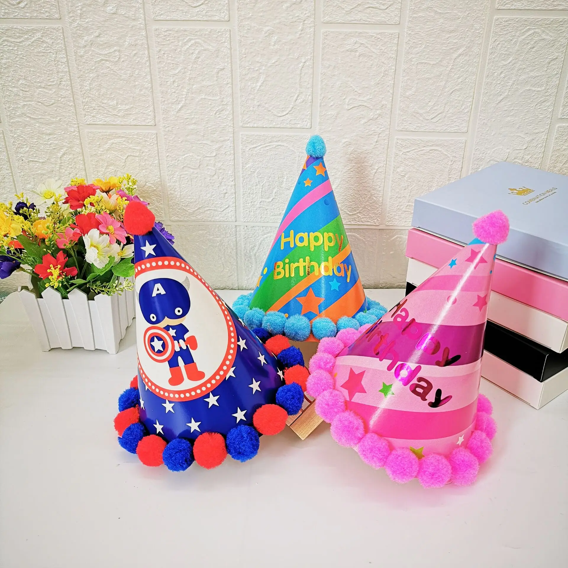 1 шт. разные цвета популярные товары колпачки для дня рождения цветные первого