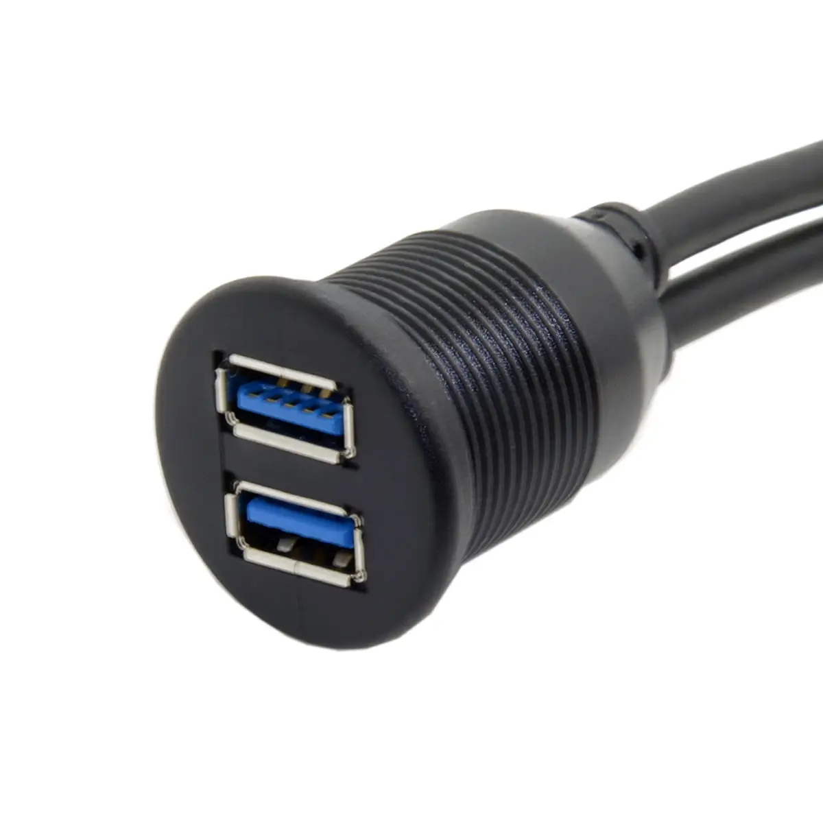 Водонепроницаемый двойной USB 3,0 удлинитель AUX заподлицо автомобильное крепление Удлинительный кабель 1 м для приборной панели