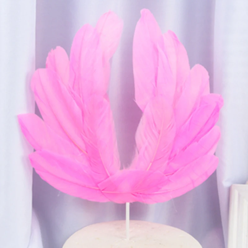 Angel Feather Wings Flag Cake Toppers for Wedding Birthday Party Baking Dessert Valentine's Day Cake Top Decoration Supplies