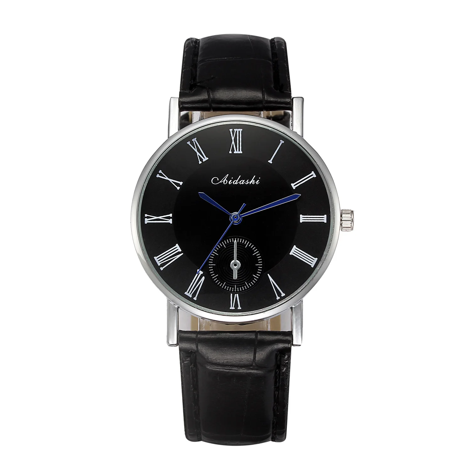 

Hot Selling Manufacturers Business Direct Selling Blueray Glass at Leather Belt MEN'S Watch Roman Numerals Watch