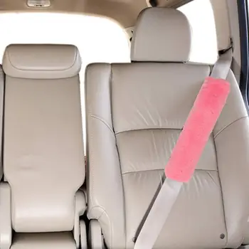 

2PCS Car Seat Belt Shoulder Pads Cushion Covers Imitation Woollen Shoulder Protection Car Interior Accessories