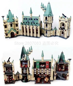 

In Stock 16030 1340pcs Potter Movie Castle Magic school Model Set Building Blocks Bricks Children Toys christmas gifts 4842