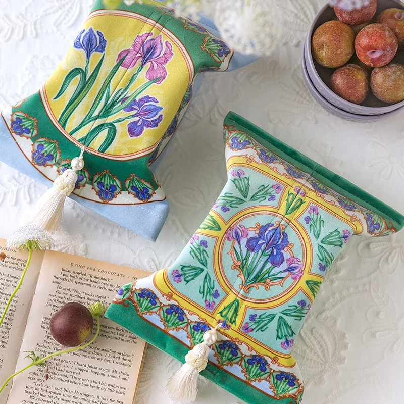 

Бархатная тканевая коробка для салфеток с американским принтом, чехлы для салфеток для дома, гостиной, Декор, хранение съемных салфеток, органайзер для офиса