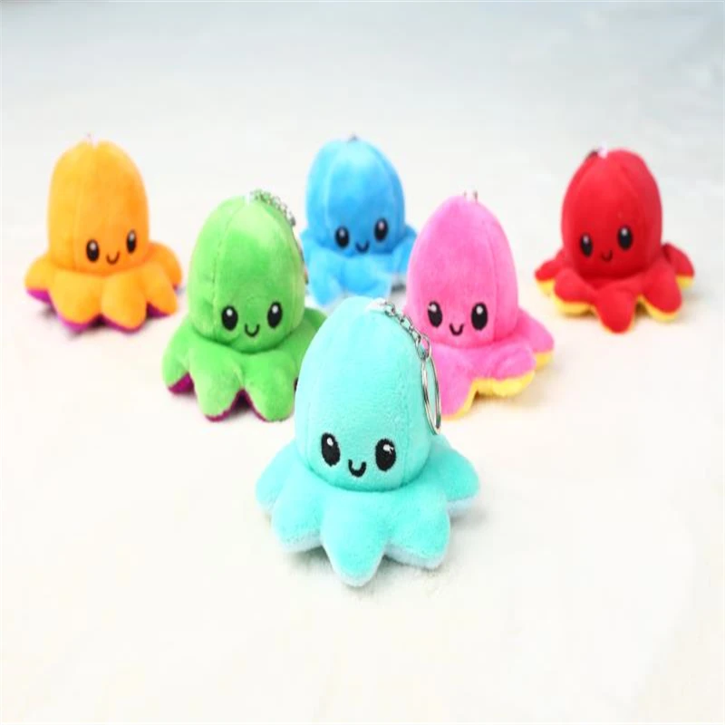 Popular Keyring Fashion Stuffed Two Sides Octopus Keychains Turn Over Bag Pendant Plush Animal gift | Украшения и аксессуары