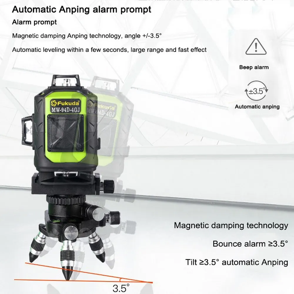 4D MW-94D-4GJ 16 линий зеленый лазерный уровень Мощный лазерный луч линия самонивелирующийся 360 горизонтальный и вертикальный крест