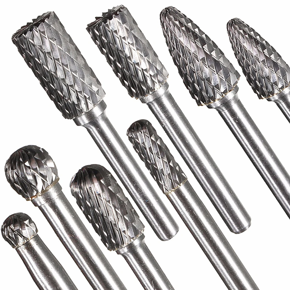 

Rotary Grinder Accessories Carving Tools Files Shank Durable Drill Bits Cutting Burr Set Practical Woodworking Milling Grinding