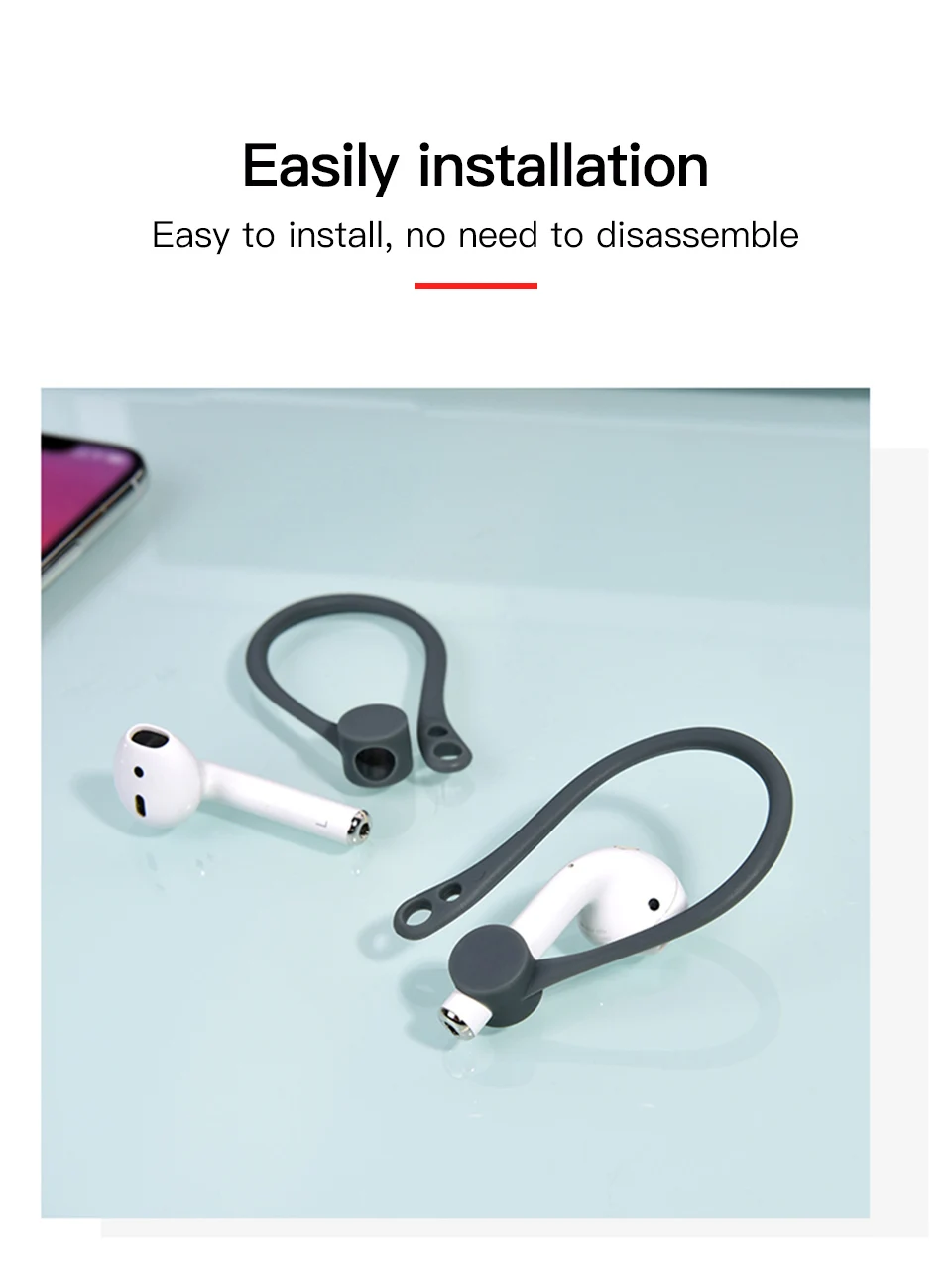 KUULAA защитные Крючки Держатель безопасности подходят крючки для Airpods Apple беспроводные наушники аксессуары спортивные анти-потеря ушной крючок