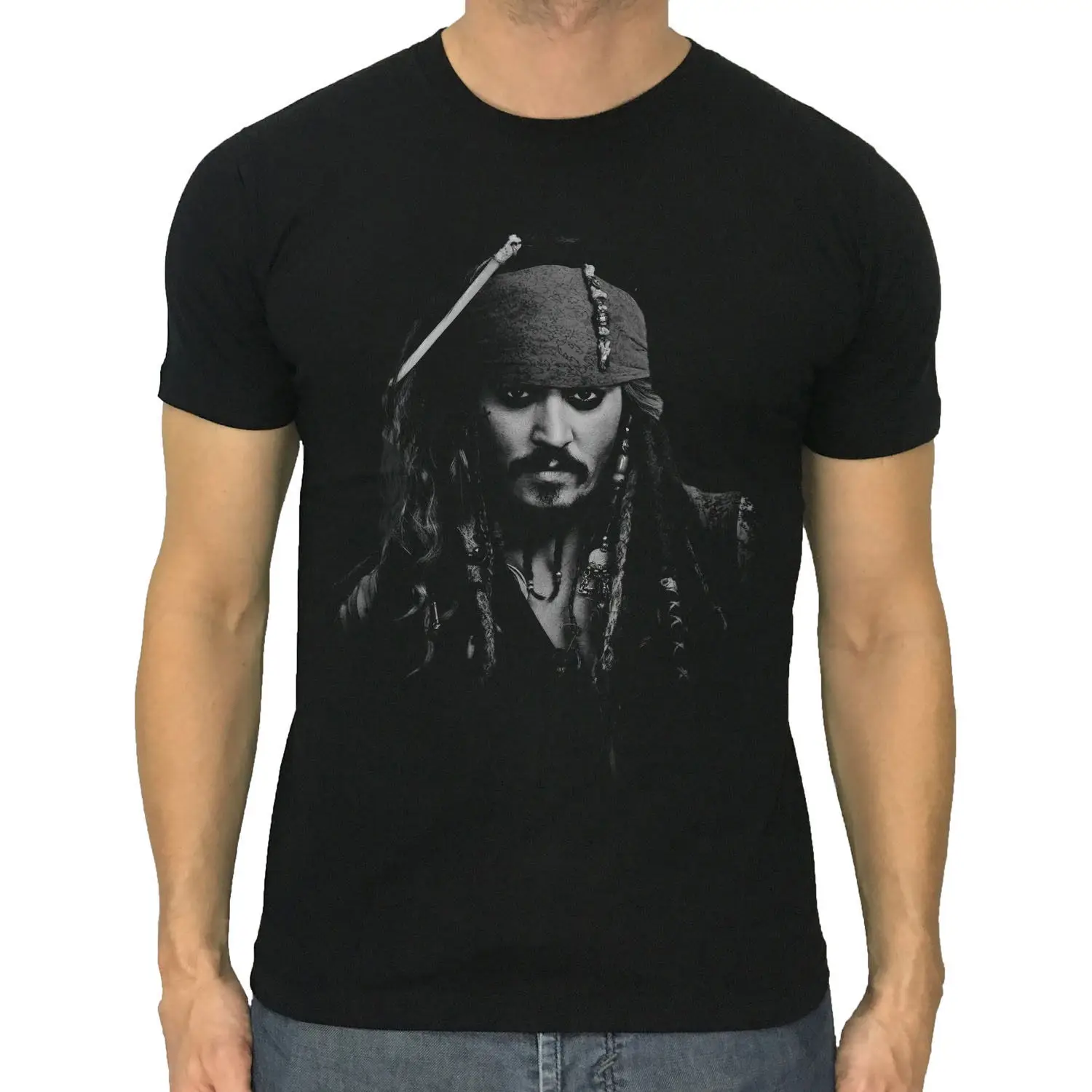 Jack Sparrow T-Shirt новая мужская футболка с принтом Пираты Карибского моря Размеры S до