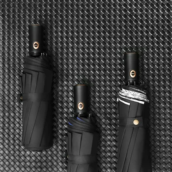 

Windproof Ladies Umbrella Automatic Folding Black Coating Outdoor Windproof Inverted Umbrella Travel Sun Rain Travel Umbrella