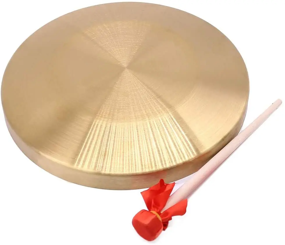Chinese Gong Instrument Diameter 15/22/32 cm Chinese Copper Gong Hand Gong Opera Percussion with Beater