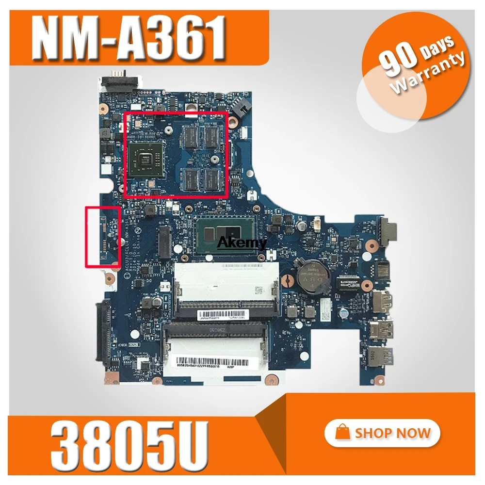 

ACLU3/ACLU4 NM-A361 motherboard for Lenovo G50-80 G50-80M notebook motherboard CPU 3805U R5 M330 DDR3 100% test