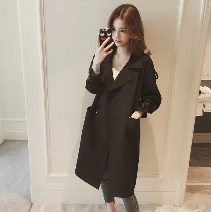 4XL New Spring Autumn Women's Korean Windbreaker Female Large Size Long Section Trench Coats