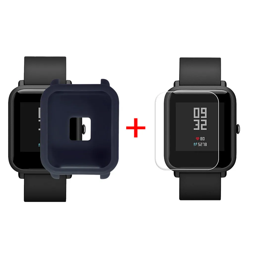 Мягкий силиконовый чехол с полной защитой для умных часов Huami Amazfit Bip Youth Watch с защитой экрана Relogio Inteligente