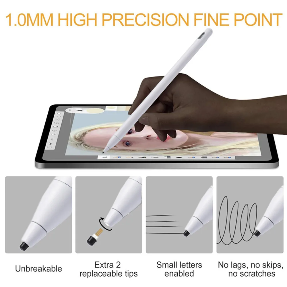 Caneta do Estilete para a Pena Recarregável da Tabuleta de lg para o Estilete do Tela Táctil do Ipad Capacitiva Mini ar 2021 - Pro 4 Cheap Caneta stylus p celular