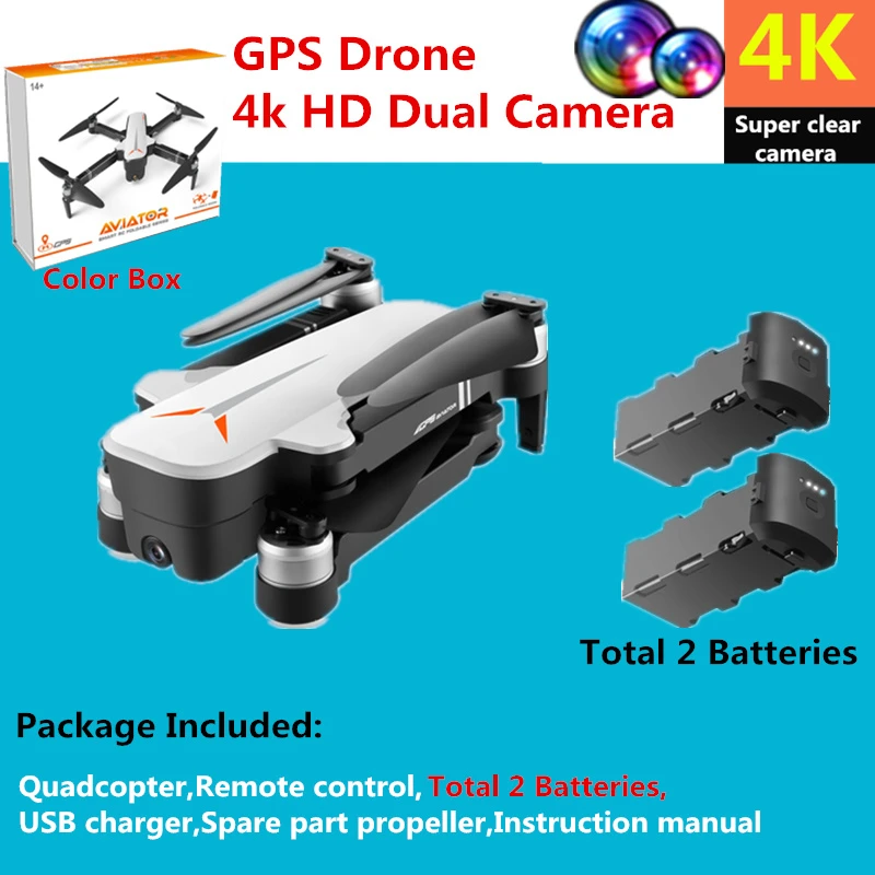 8811 Дрон GPS 5G Квадрокоптер с широкоугольной камерой 4K RC Дрон жеста складной оптический поток Дрон вертолет игрушки - Цвет: 4K 2B Box