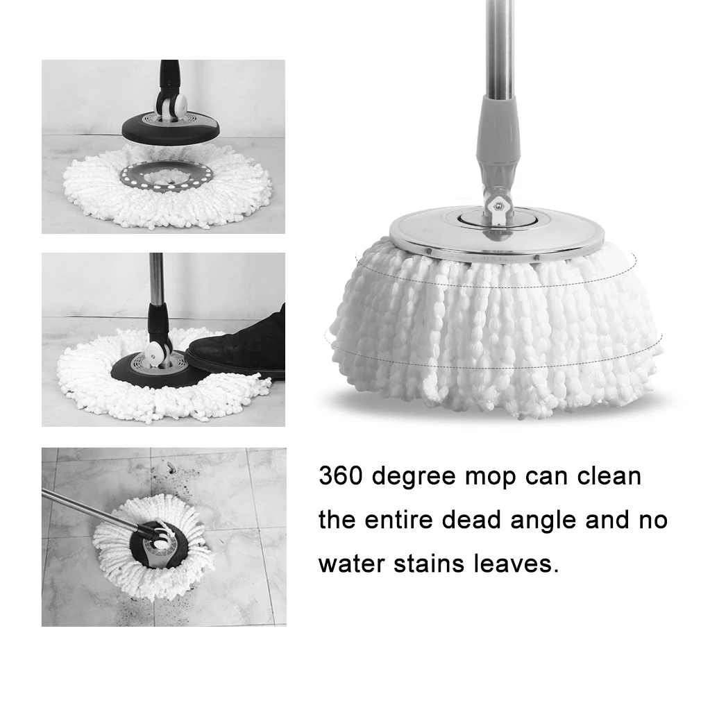 Household Microfiber Floor Mop Head Magic Replacement Automatic 360 Spin Cleaning Pad Home Clean Tools Drop Shipping | Дом и сад