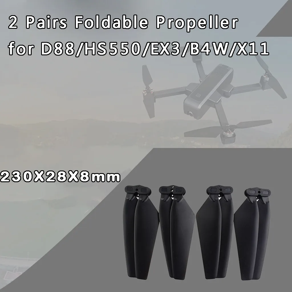 

2 Pairs Propeller Foldable Props, Replacement Part Shell Fittings for D88 /EX3//HS550/B4W/X11 FPV RC Drone