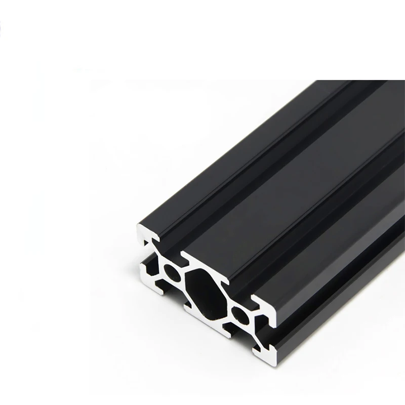 1 STÜCK SCHWARZ 2040 T-Slot Europäischer Standard eloxiertes Aluminiumprofil Extrusion 100-800 mm Länge Linearschiene für CNC-3D-Drucker – Detail 6