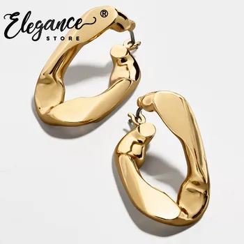 

Elegance Michel Large Cure Chain Hoop Earrings for Women Bohemian Metal Gold Color Drop Earrings Jewelry Party Gifts Wholesale