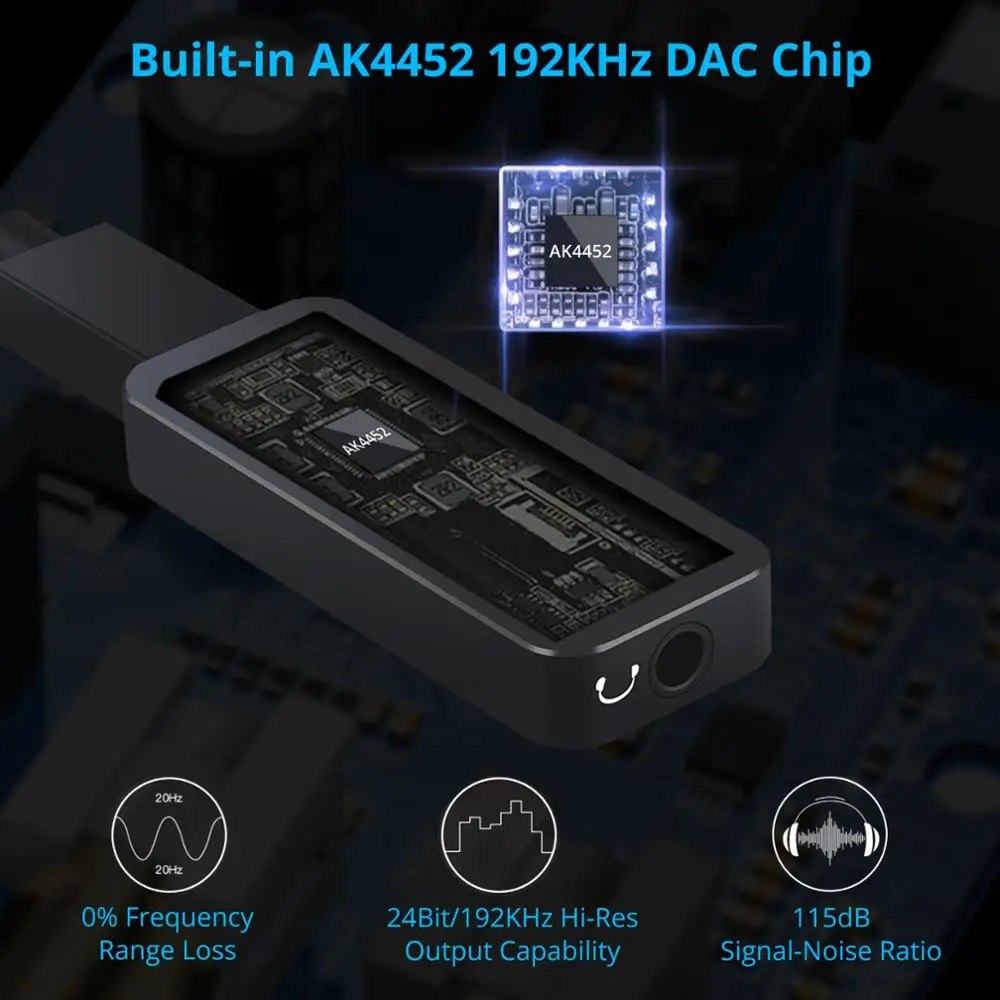 Neoteck Black Silver DAC 192kHz USB C to 3 5mm DAC Portable Headphone Amplifier Type C to 3 5mm for Smartphone