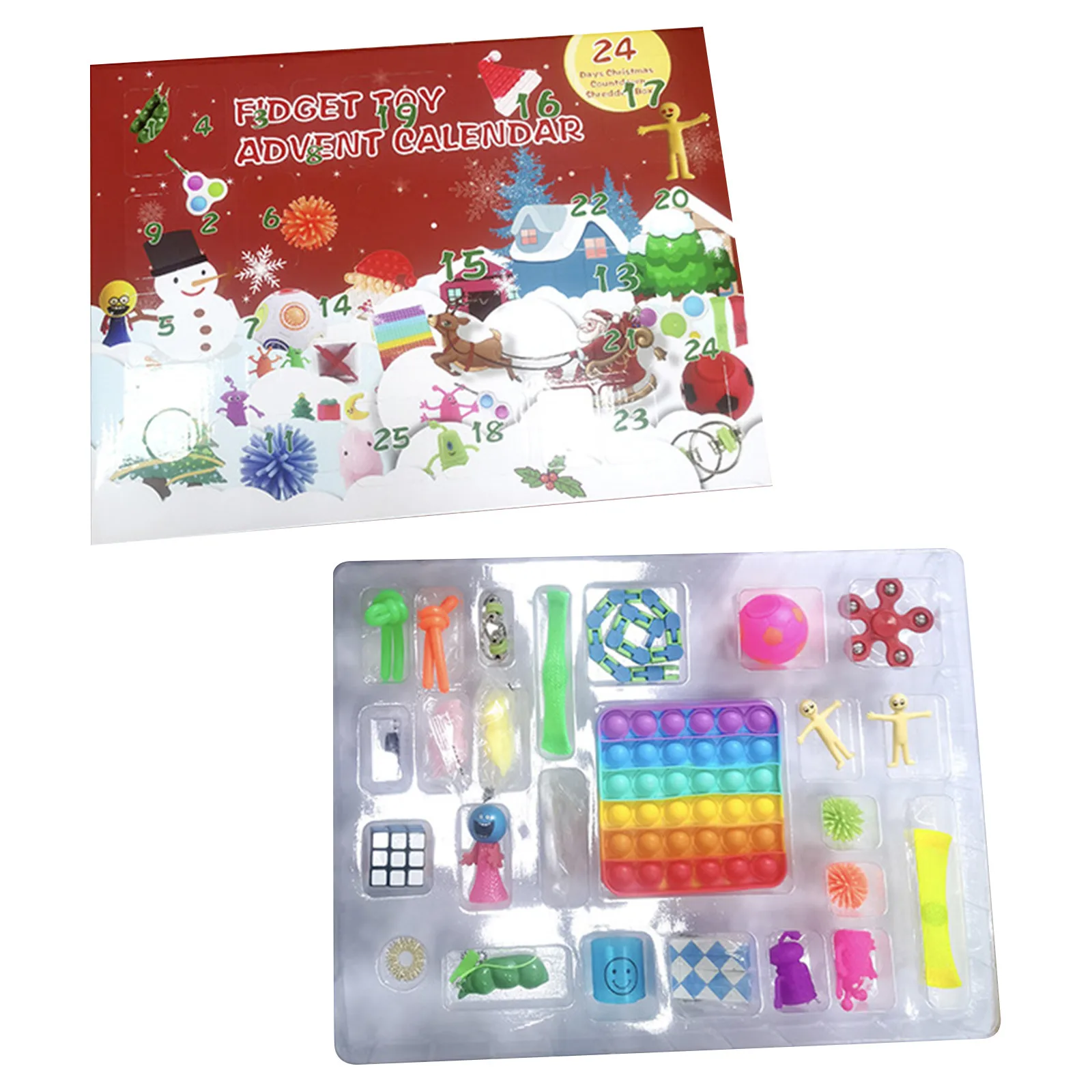 Push Antistress Fidget Toys Special Sensory Christmas Countdown Calendar  Toys Set Advent Calendar Gift Box Xmas Holiday Party _ - AliExpress Mobile