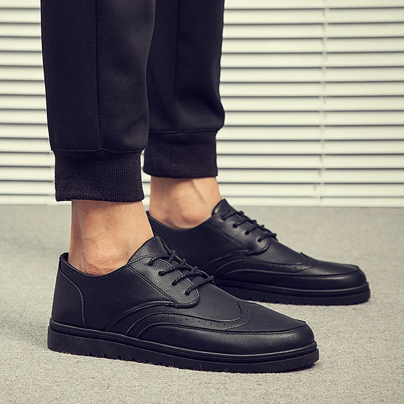 elegant leather men casual shoes fashion office work male footwear italian designer comfortable mens brogue oxford shoes for men (55)