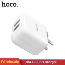 HOCO C54 20 шт./лот USB зарядное устройство для iPhone 11 Xs Max US Plug настенное зарядное устройство адаптер для samsung Xiaomi huawei