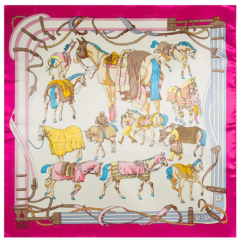 90cm-War-Horse-Belt-Square-Scarf-2019-New-Fashion-Women-Silk-Scarf-Luxury-Brand-Hijab-Shawl (2)