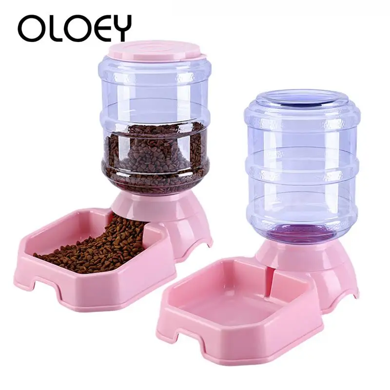 

Original 3.8L Cat Dog Automatic Feeder Drinkers 2 in 1 Use Pet Food Water Bowl For Pet Dog Cat Feeding Drinking Supplies
