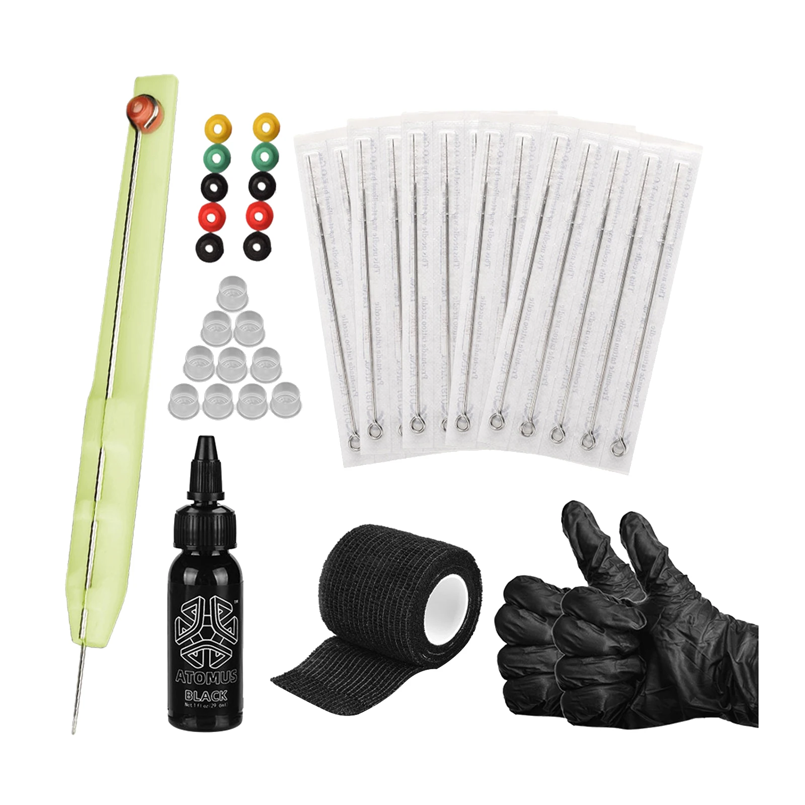 Hand Poke Stick Tattoo Supplies Set w/ 15Pcs Needles Bandage Grommets DIY Hand Poke Stick Tattoo Supplies Set w/ 15Pcs Needles Bandage Grommets DIY