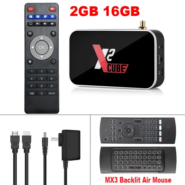 2G16G-MX3 Air Mouse Smart tv Box X2CUBE Android9.0 ТВ-приставка Amlogic S905X2 2 Гб DDR4 16 Гб rom 2,4G и 5G двойной WiFi 1000M Bluetooth 4K HD медиаплеер - Цвет: 2G16G-MX3 Air Mouse