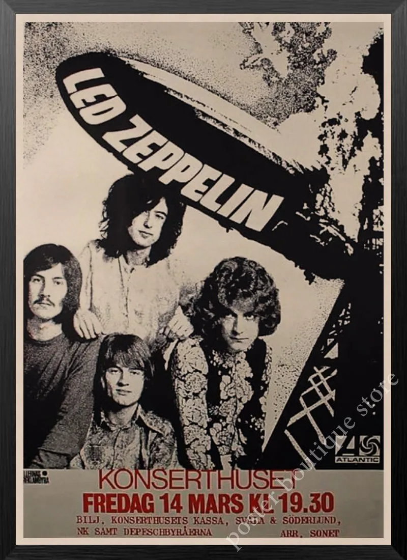 Светодиодный плакат Zeppelin Rock Music, Jimmy Page, rober Plant, винтажный домашний декор, настенные наклейки, 9 процентов/5 - Цвет: 21