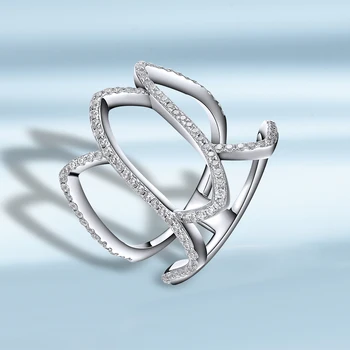 

925 Sterling Silver Ring Cubic Zircon Irregular Style 2020 Propose Marriage Engagement Wedding Rings Fine Jewelry