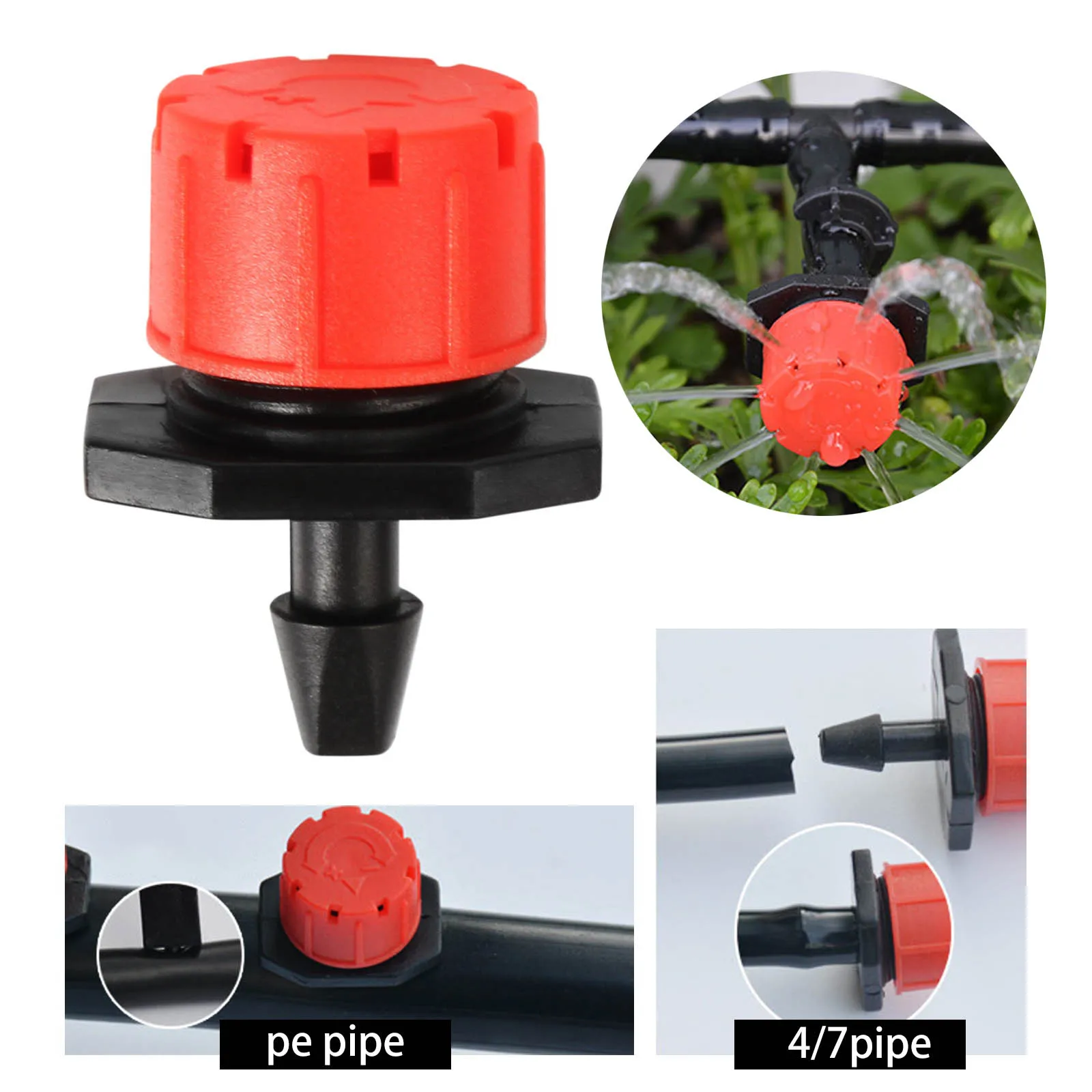 25Pcs Micro Sprinkler Drip Irrigation Adjustable Emitter Stake Water Drippers US 