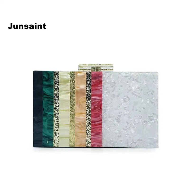 

Модный бренд цепи сумки женские разноцветные сапоги Цвет полосатый Акрил вечерняя сумочка роскошный блестящий яркий блестящий кошелек-клатч в стиле пэчворк сумки из натуральной кожи