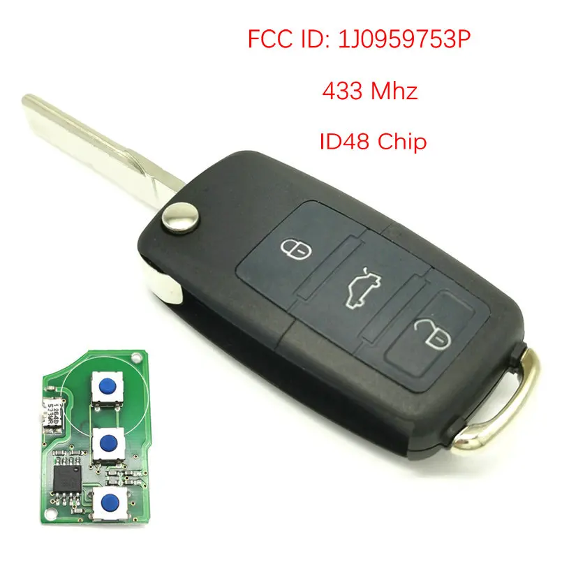 Автомобильный ключ Datong дистанционный для VW Walkswagen ID 48 Chip FCC 1J0959753P | Автомобили и