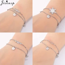 Jisensp Нержавеющая сталь Многослойные модный браслет из цепочки ювелирные изделия с изображением милой бабочки Стрекоза зимние Браслеты браслеты Для женщин браслеты